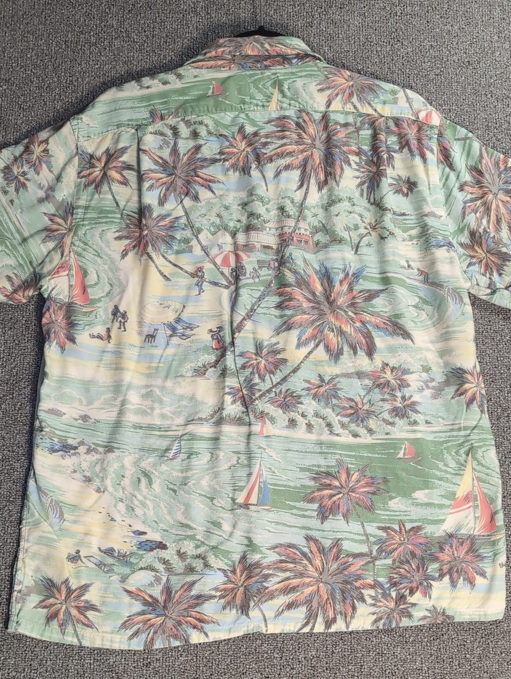Polo Ralph Lauren Short Sleeve Revere Collar Beach Print Rayon Shirt Size Large - Picture 10 of 13